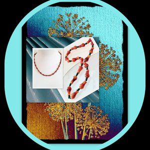 Jade Bead Necklace | Vintage Calabash Vase Shape | 51.5cm Length (20") Long